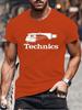 Summer Men's Fashion Tee Clothing Hip Hop Technics Headphone Graphic Tee Shirt Men Casual Streetwear Funny Printed Tops T-shirt