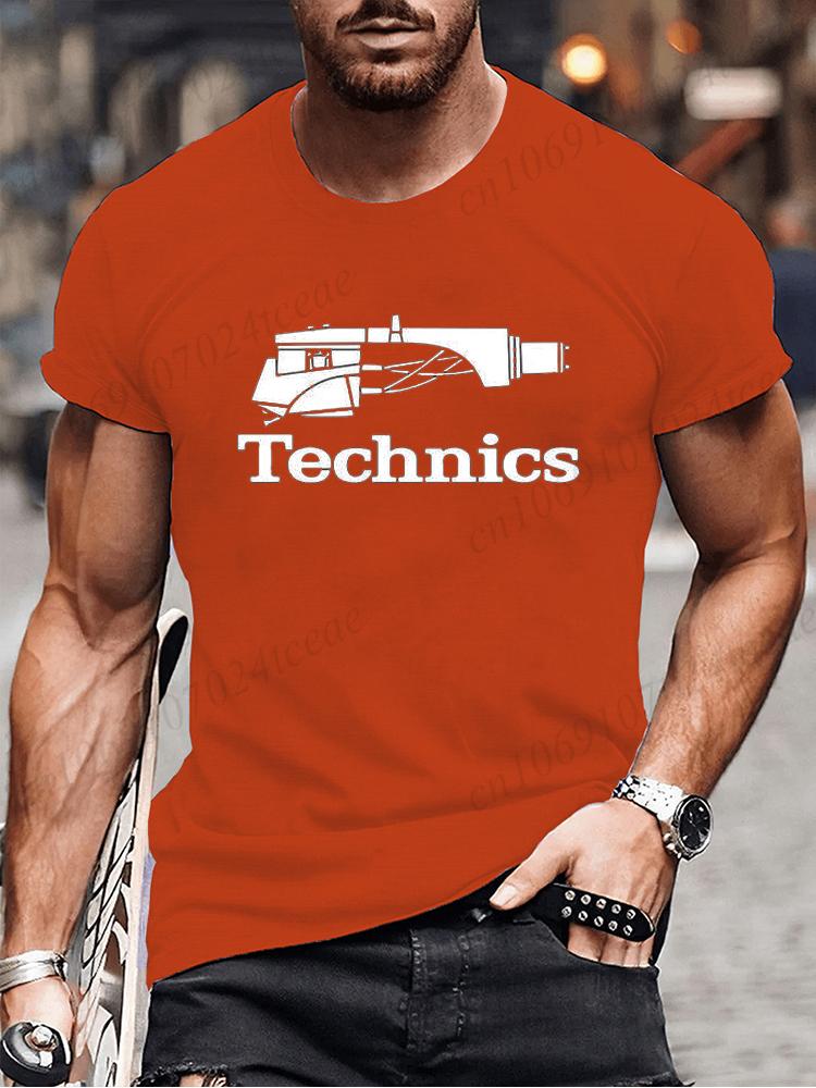 Summer Men's Fashion Tee Clothing Hip Hop Technics Headphone Graphic Tee Shirt Men Casual Streetwear Funny Printed Tops T-shirt