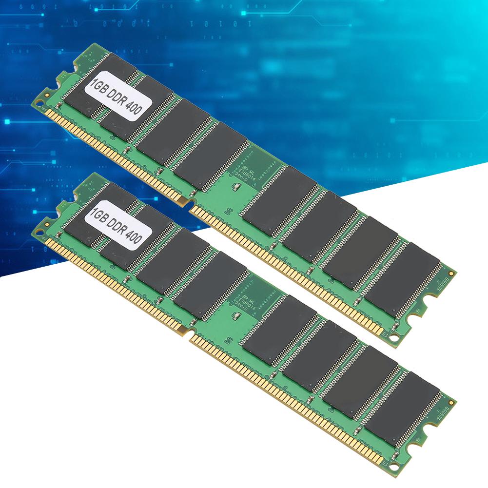 2Pcs Memory Module Desktop Computer Double‑Sided 16‑Grain DDR 1GB 400MHZ PC‑3200