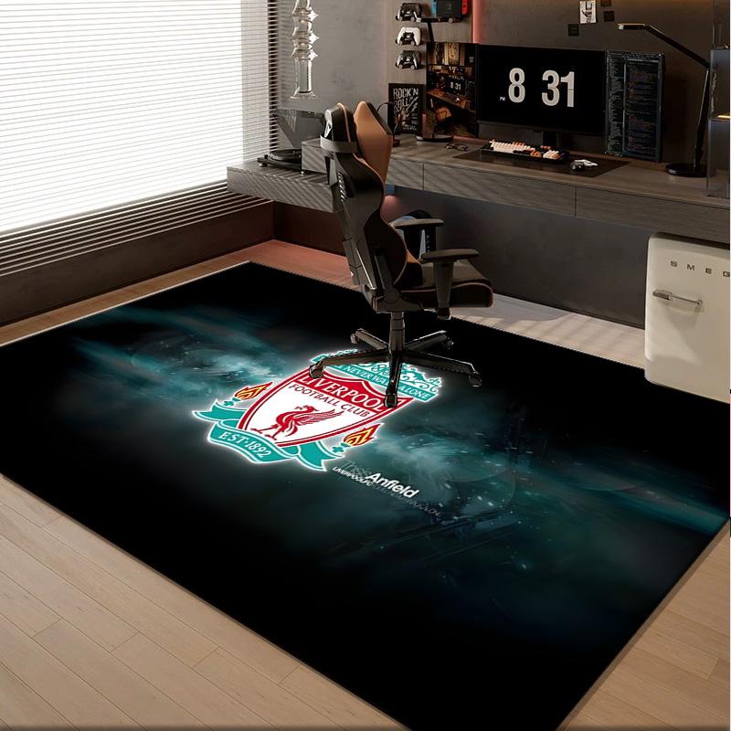 1PC rug Football Liverpool Crest Carpet, Chair Rug,Area Rug for Office Bedroom living rooms bedroom, Doormat decor Christmas fan gifts