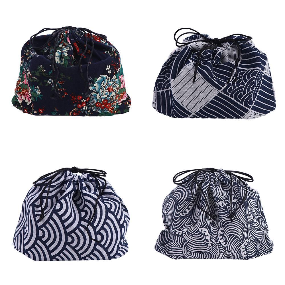 Tableware Storage Bag Food Hand Bags Lunch Tote Pouch Japanese Style Lunch Box Drawstring Lunch Bag