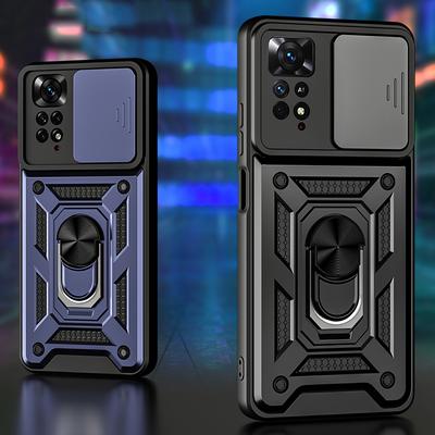 Shockproof Case for Samsung iPhone Xiaomi Redmi Note 11 10 C OPPO Vivo Realme Camera Len Protection with Car Ring Outdoor Sports Rubber Phone Cover