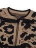 Leopard Print Bow Tie Lace-up Knit Cardigan Sweater for Women - Autumn/Winter 2026 Collection