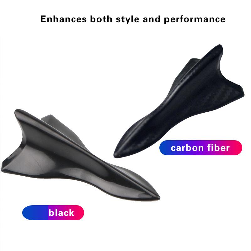 2Pcs Weatherproof Carbon Fiber Black Roof Shark Fins Spoiler Wing Kit Vortex Generator Body Decoration Car