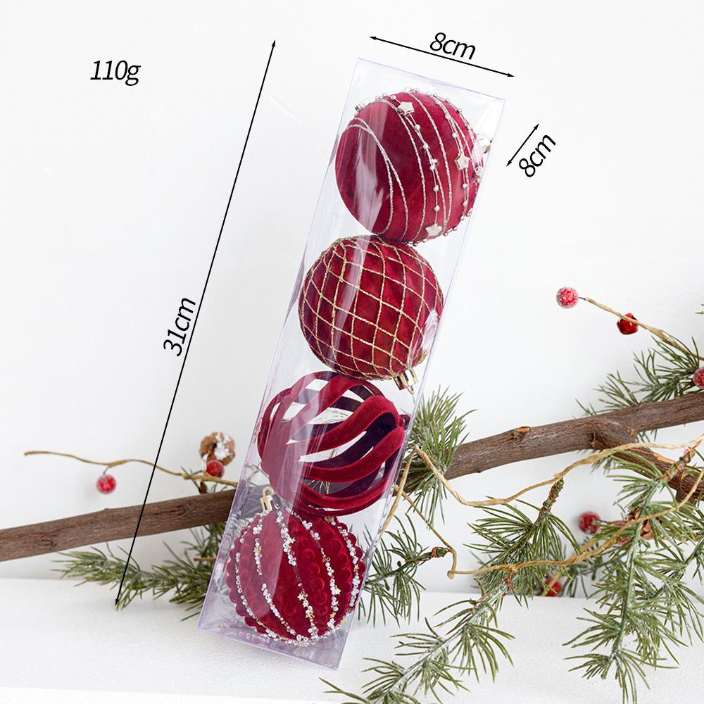 Christmas Tree Ornament Set: Nine Painted Macaron Candy Color Irregular Balls