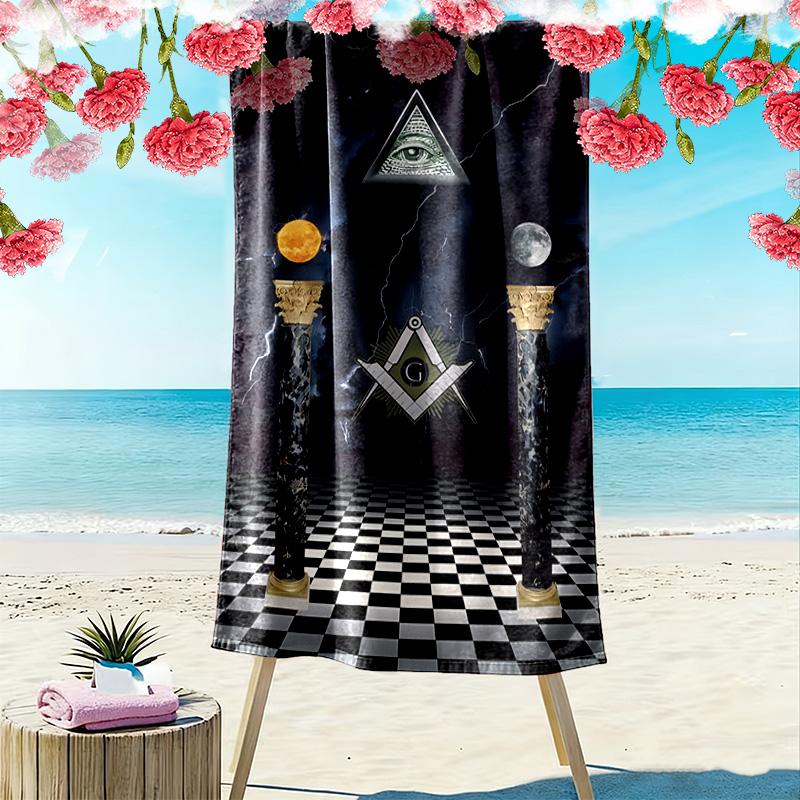 Supernatural Symbols Cosmic Forces beach towel beach Outdoor camping Outdoor pool towel Absorbent bath towel swim Comfort Fashion beach printing