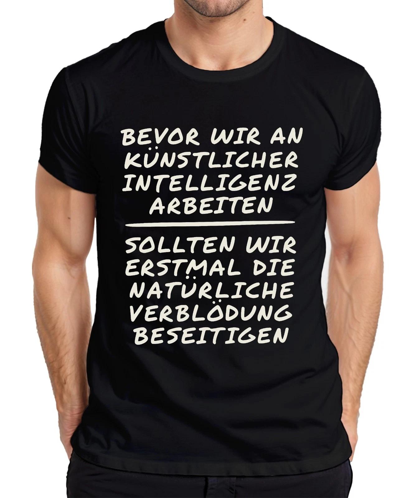 Zuerst natürliche Verblödung dann KI Programmierer Geschenk Nerd Herren T-Shirt M