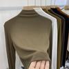 Women's Elastic Slim-Fit Long-Sleeve Half-High Collar Fleece T-Shirt - Soft, Skin-Friendly, 2022 Autumn/Winter Collection