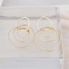 Big Metal Multilayer Circle Round Drop Earrings for Women Irregular Geometric Line Hollow Jewelry