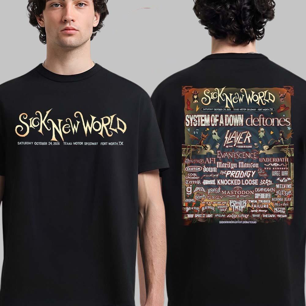 

Sick New World Festival 2026 Lineup In Las Vegas NV On October 24 2026 T-Shirt 3XL