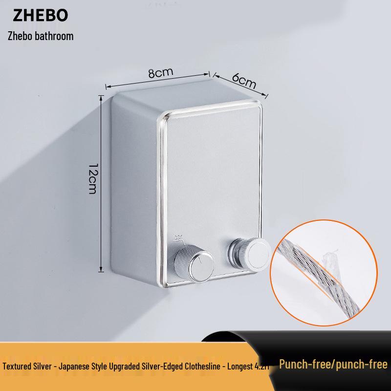 Retractable No-Drill Balcony Clothesline: Invisible Indoor/Bathroom Drying Rack with Steel Wire Rope.