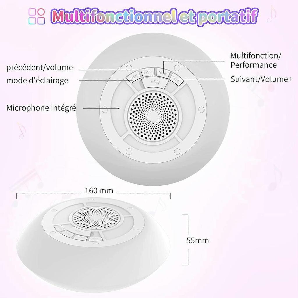 Portable Bluetooth Speaker Waterproof Wireless Shower Speaker High Stereo LED Light Powerful Suction Cup, Stereo, Radio, Pool Speaker