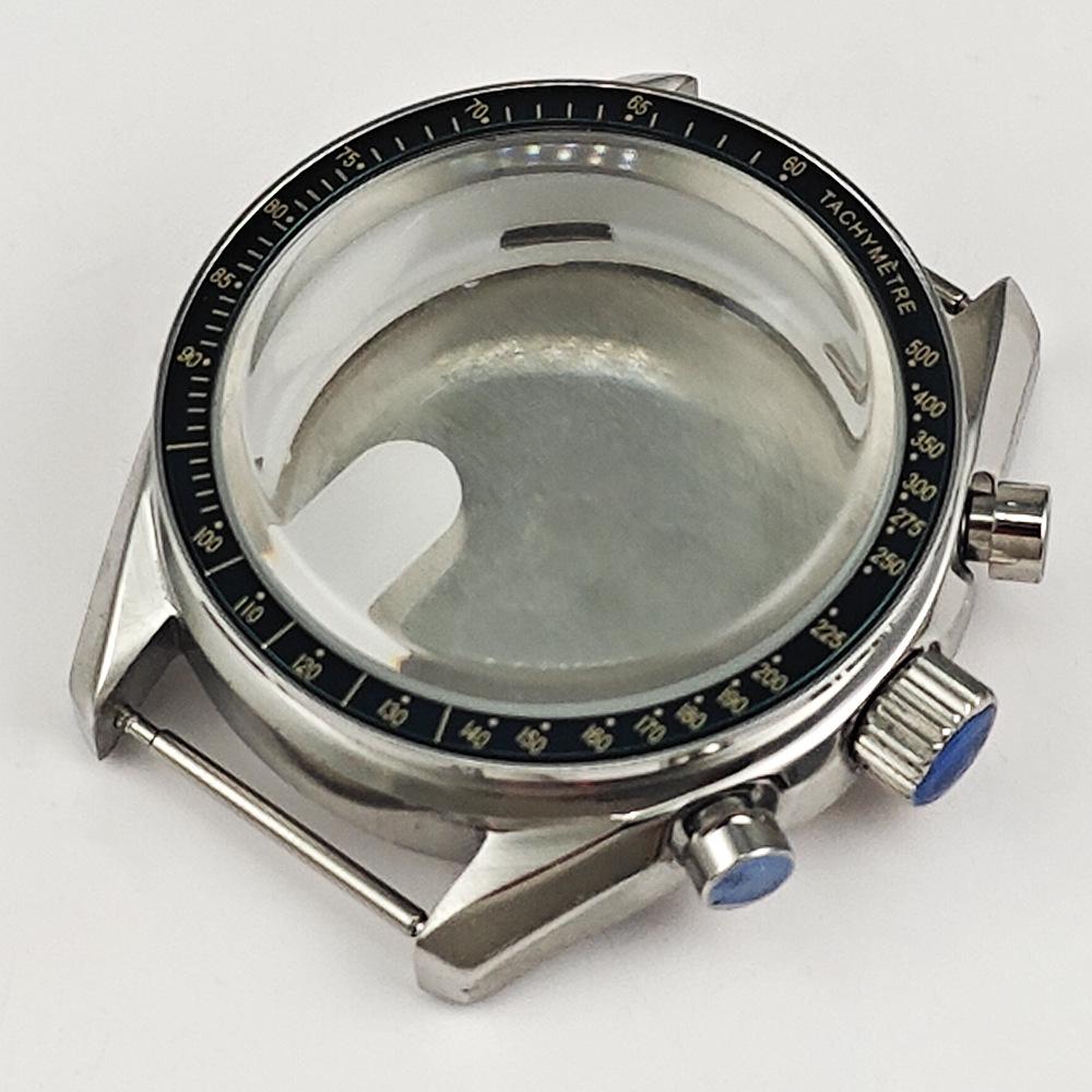 40MM Stainless Steel Watch Case for VK63/VK64 Movements, Multifunctional Speedmaster Style