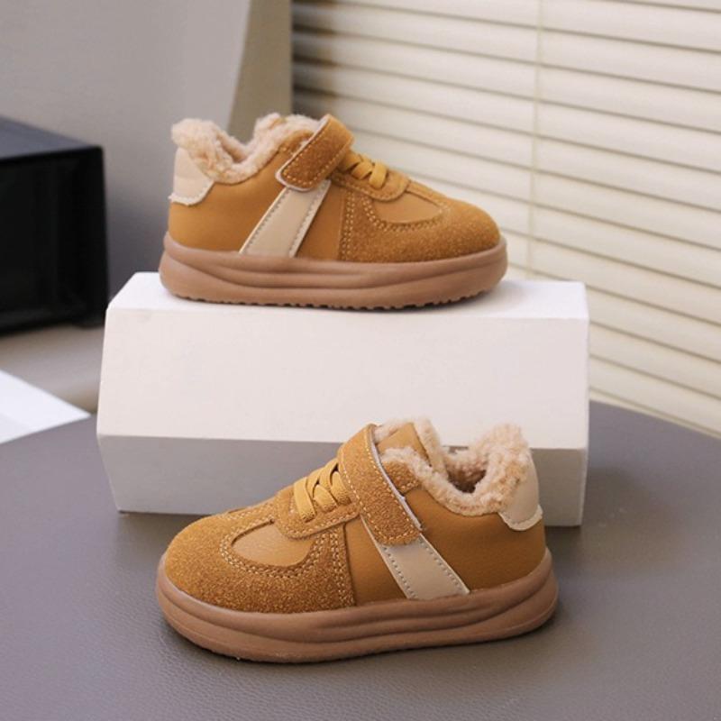 Zimowe bawełniane buty dziecięce w stylu koreańskim, ciepłe zimowe buty z wełny jagnięcej dla chłopców, bawełniane buty na polarowej podszewce dla dziewczynek