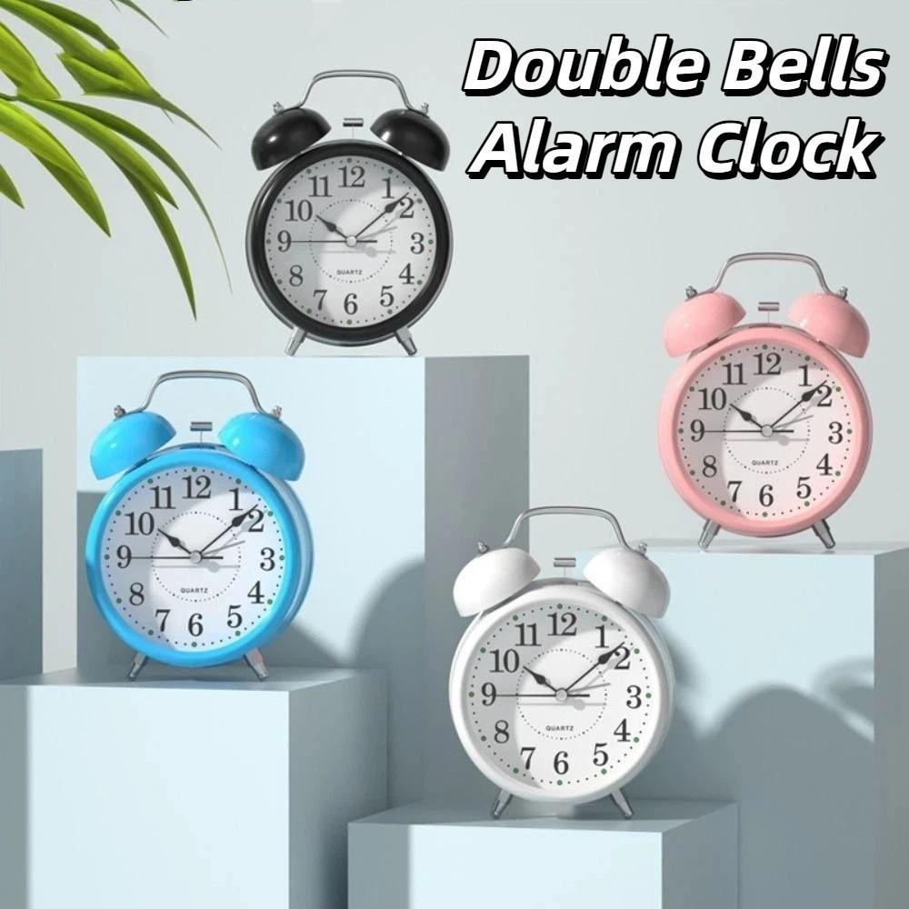 Kreativer Klassischer Wecker 3 Zoll Stummschaltbarer Klingelwecker mit Nachtlicht Super Lauter Stiller Tischwecker