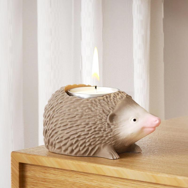 3D Hedgehog Candle Base Mold DIY Gypsum Dropper Ornament Mold Animal Silicone Mold