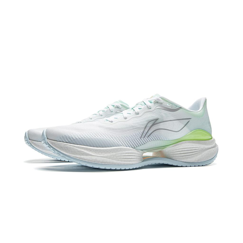Zapatillas de Correr Li Ning Super Light 22 Caña Baja Larga Distancia Sprint para Hombre Blanco Verde Gris ARBV001-22