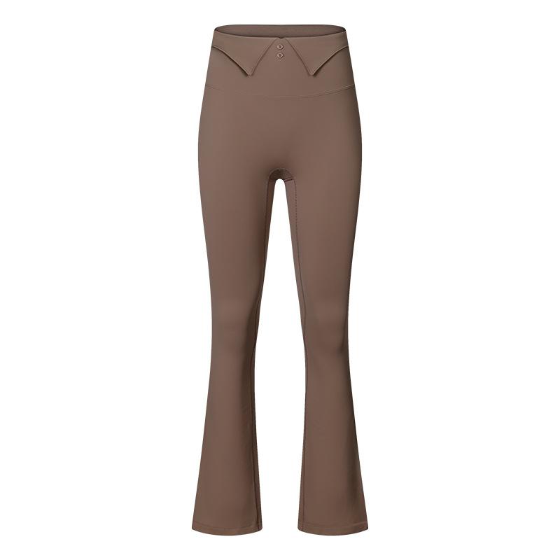 Autumn and Winter New Velvet Pants Waist Lapel Buckle Flared Pants Warm High Waist Hip Lift Casual Trousers