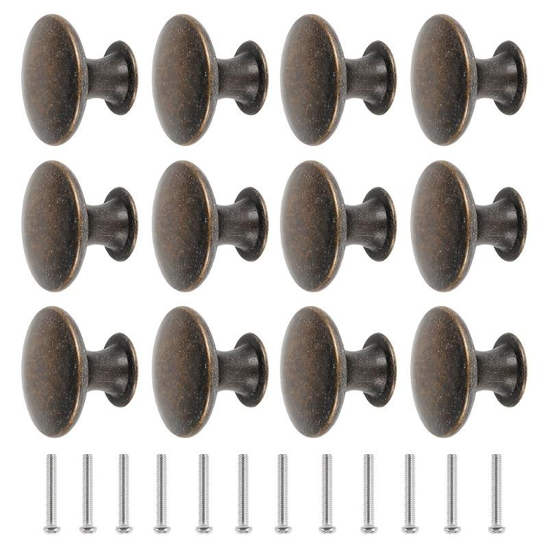 12pcs Cabinet Knobs Durable Zinc Alloy Round Pulls with Screws for Easy Installation