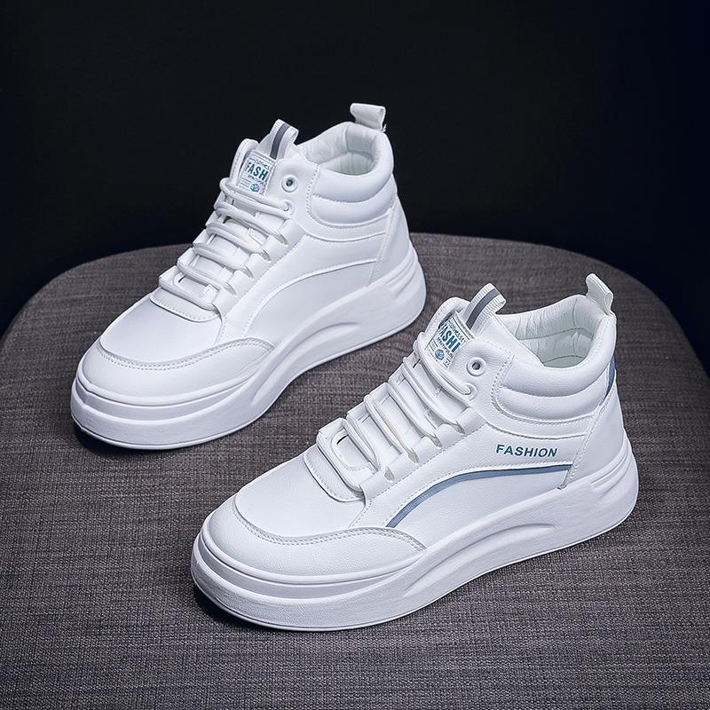 Autumn new thick-soled high-top little white shoes for women's trendy students running casual board shoes for women SH888