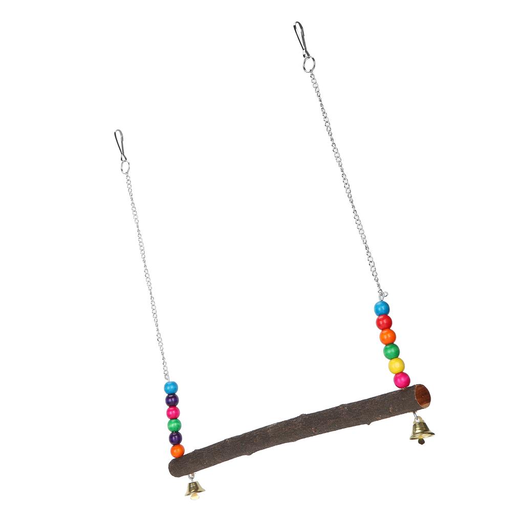 Chicken Swing Toy Suspensible Wooden Chicken Perch Pet Swing Toy with Flat Bar