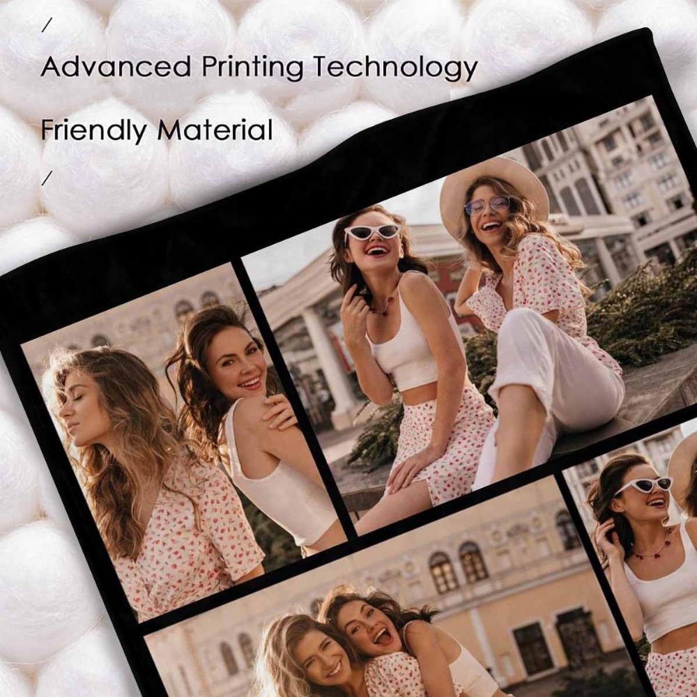 1pc Gifts For Sister Blanket Customized Pictures With Photos And Name Blankets  Close Friend's  Gift  We Love You Throw Blanket