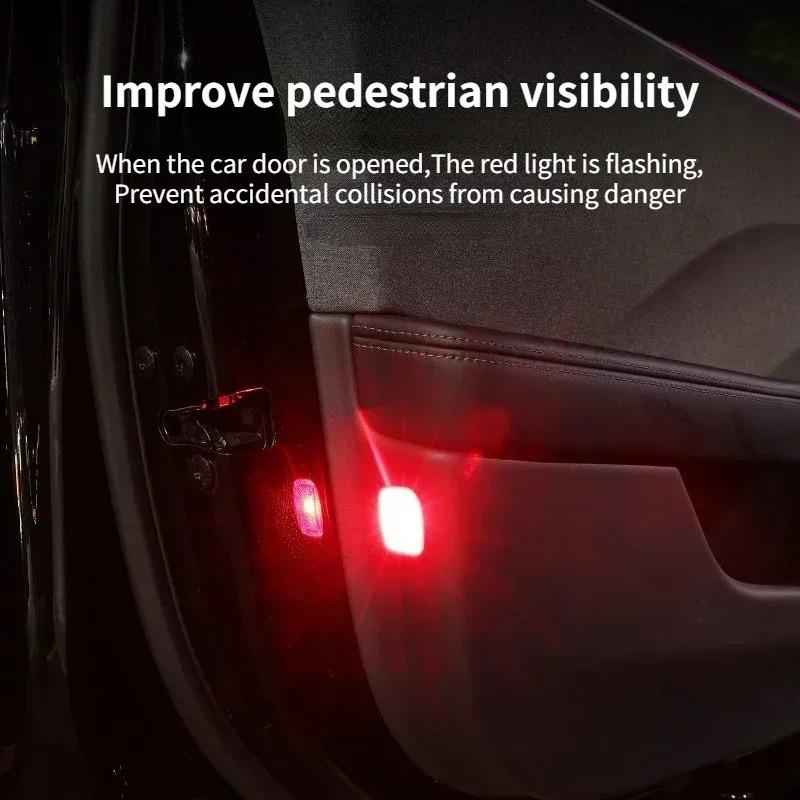 Door Warning Light Bright For Tesla Model Y Juniper/Model 3+ Highland 2026 LED Lamps Flashing Warning Anti-collision Lighting