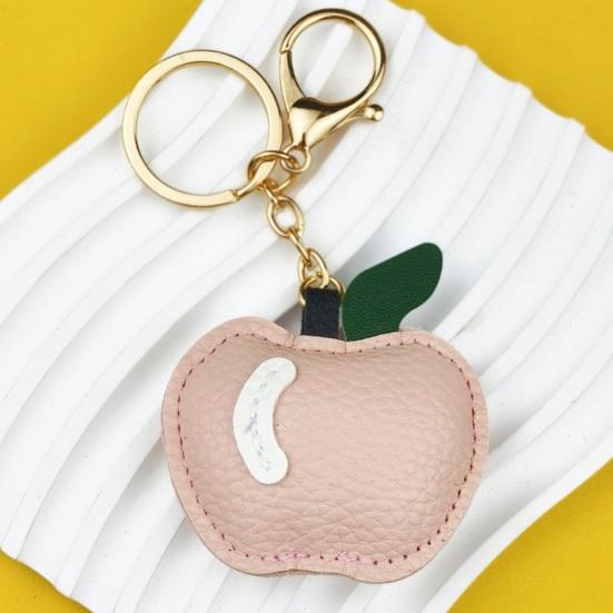 Apples Keychain Pendant Cute Apple-Shaped Leather Keychain Charm Colorful Fruit Bag And Car Pendant Soft Versatile Purse Charm for Women Tote Bags