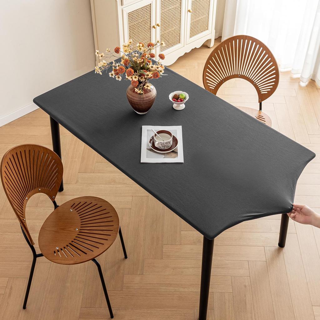 Waterproof Rectangular Elastic Film Tablecloth - Washable, Dustproof, Milk Silk Outdoor Cover