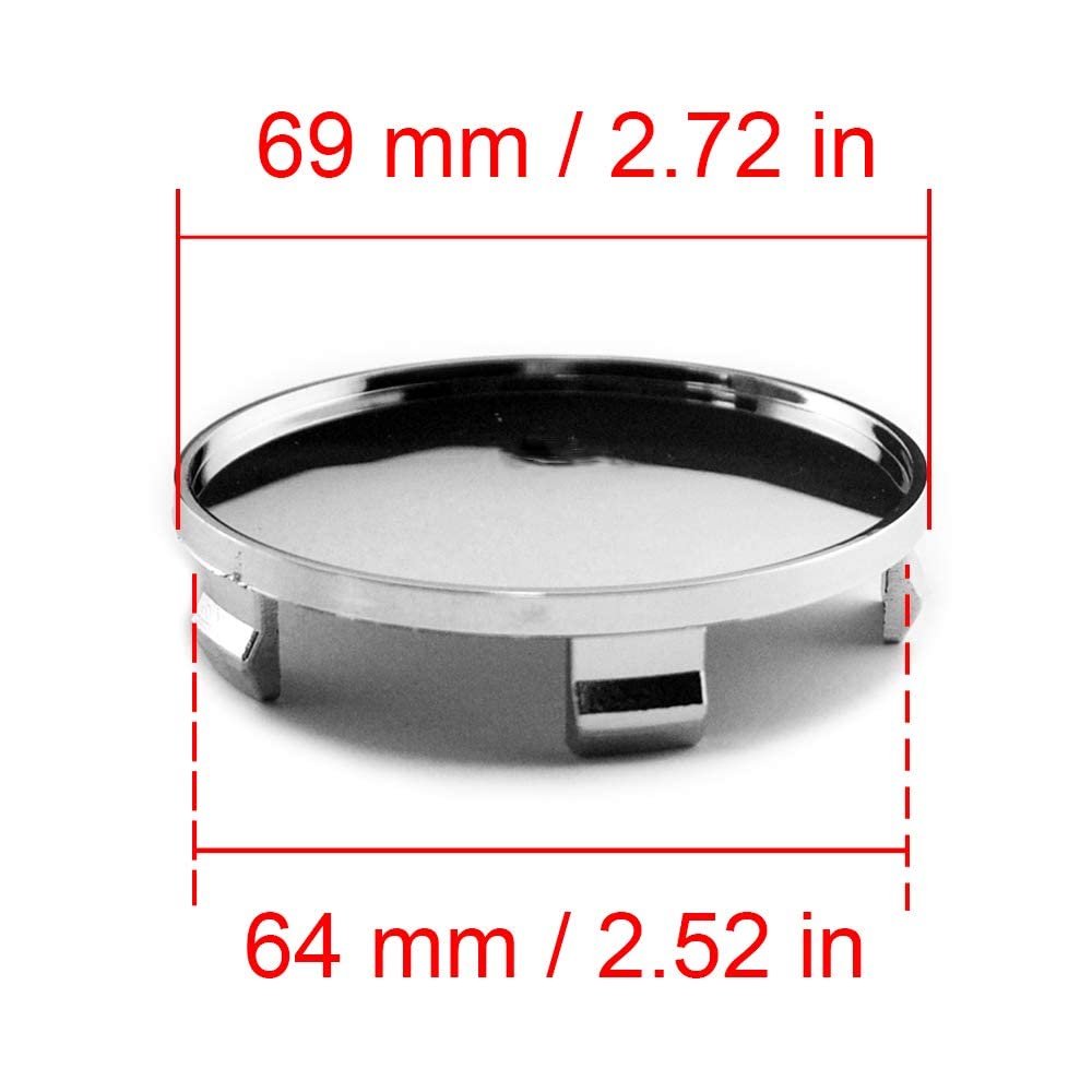 Wheel Center Cap Outer Diameter 69mm Inner Diameter 64mm 4pcs Silver DIY Wheel Cover Center Cover