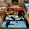 Football Kicking Posture Print Carpet for Bedroom Living Room Bedside Sofa Floor Mat Modern Home Decor Space Area Rug
