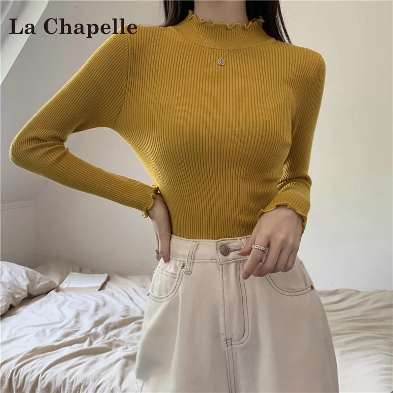 Damen Strickpullover mit hohem Kragen, schmaler Passform - Vielseitige langärmlige Basisschicht für Herbst- & Wintermode