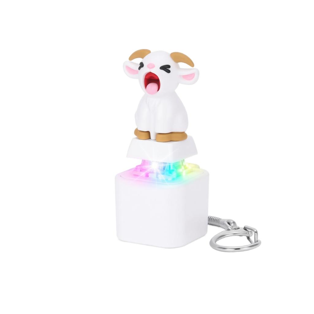 Cute Sound and Light Keychain with Push Button - Novelty Keychain for Keys and Bags