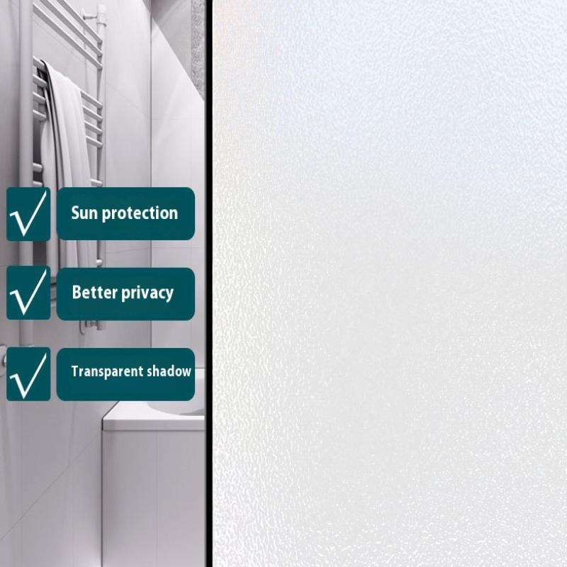 

Пленка для конфиденциальности окон Не клейкая Матовая пленка для окон ванной комнаты Статическая адгезия Теплоотражающие наклейки для дома Матовый белый