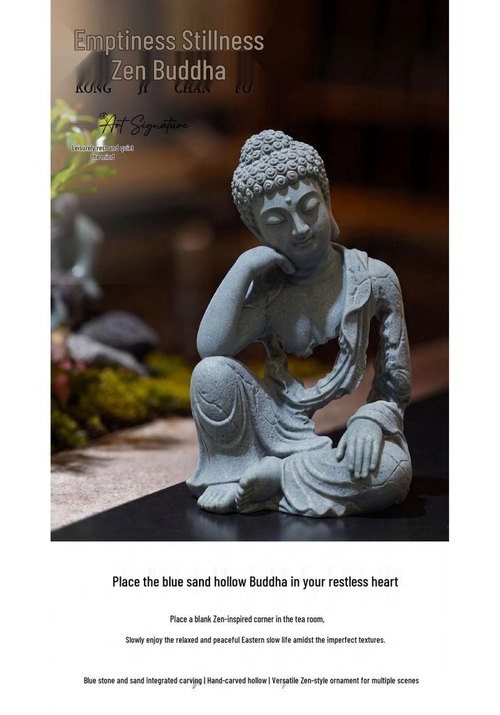 Elegant Wabi-Sabi Buddha Ornament: Artistic Hollowed-Out Tabletop Decor for Tea Table, Entrance, or Fish Tank Landscaping