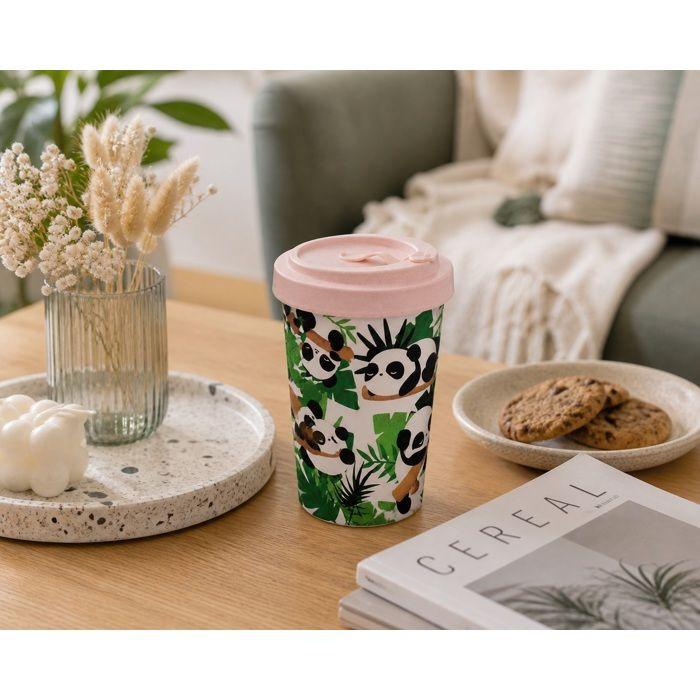 Mug de voyage - EDEN - Panda Tropical - 400 ml - Sans BPA - Compatible lave-vaisselle