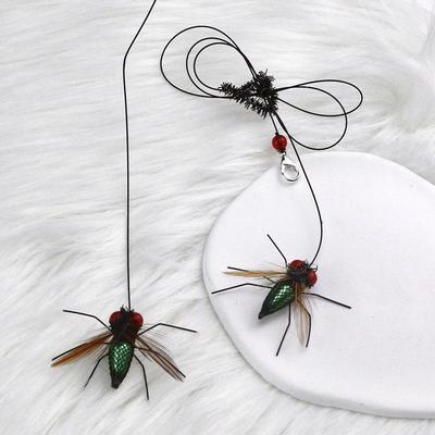 Kattenspeelstok met Insectensimulatie Vervangkop voor Zelfstandig Spelen en Verveling Tegengaan