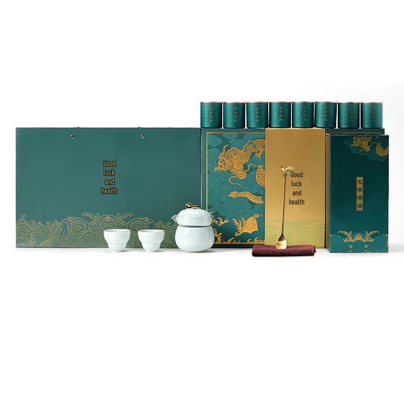Dragon Soaring Good Fortune White Porcelain Tea Set