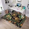 1pc Large Crystal Velvet Mat - Vintage Gothic Bat & Floral Design Indoor/Outdoor Mat, Anti-Slip Machine Washable for