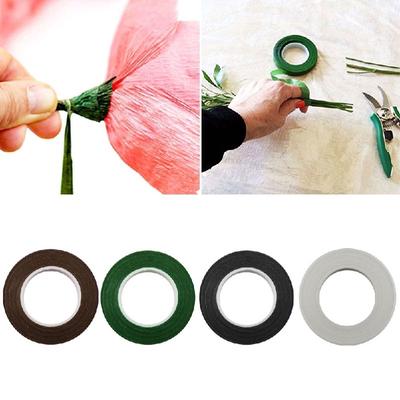 12mm samolepicí zelená papírová páska Květinový stonek pro girlandové věnce Umělé hedvábné květiny DIY Craft