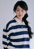BYSEOWOO Rugby T-Shirt Striped Long Sleeve T-Shirt (Ivory)