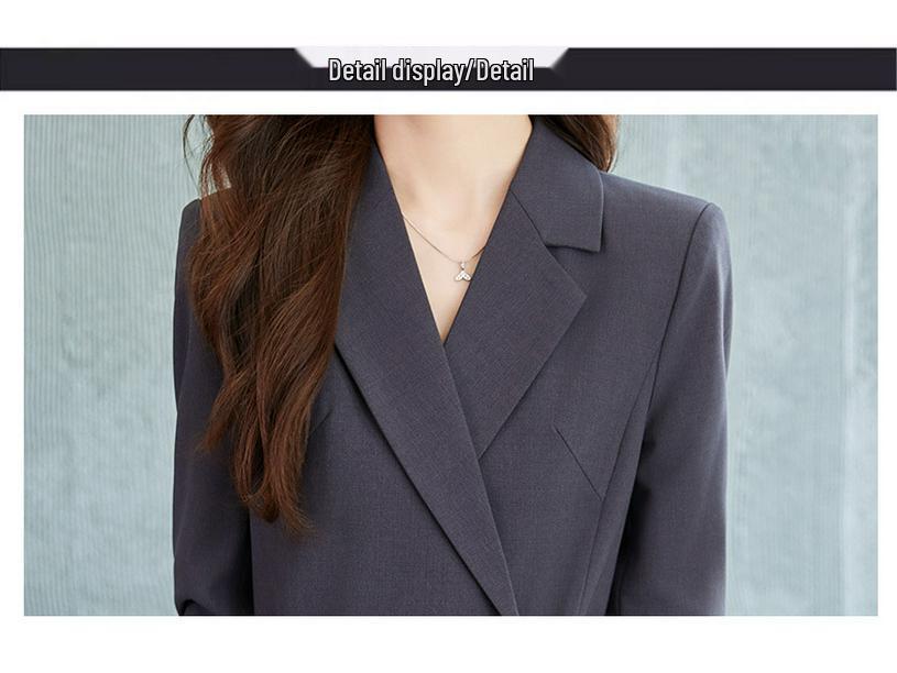 High-End Women's Suit Dress for Spring/Autumn: Elegant, Professional Formal Wear for Teachers, Speakers, and Hosts.
