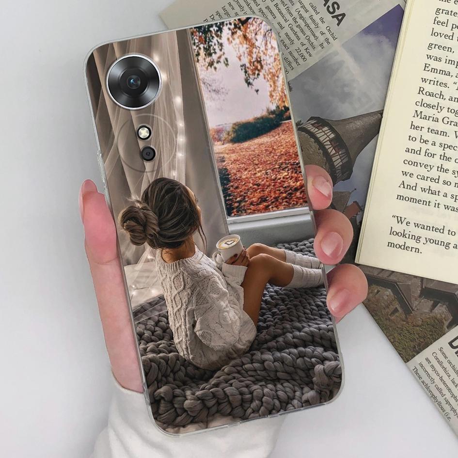 Čirý nárazník na telefon pro OPPO A52 A53 A72 A15 A17 AX5S Pouzdro Fashion Sweet Girls Potištěný měkký silikonový pár Zadní kryt pro nárazník Oppo Coque Fundas