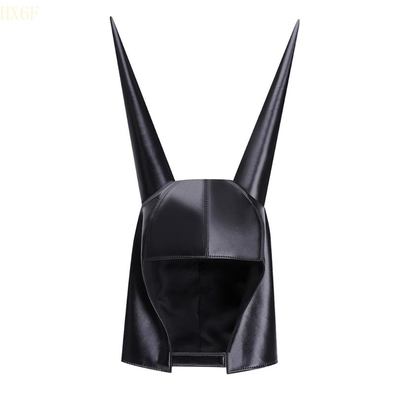 HX6F Black PU Leather Steampunk Hat Cosplay Headwear For Masquerade Balls Dance Event