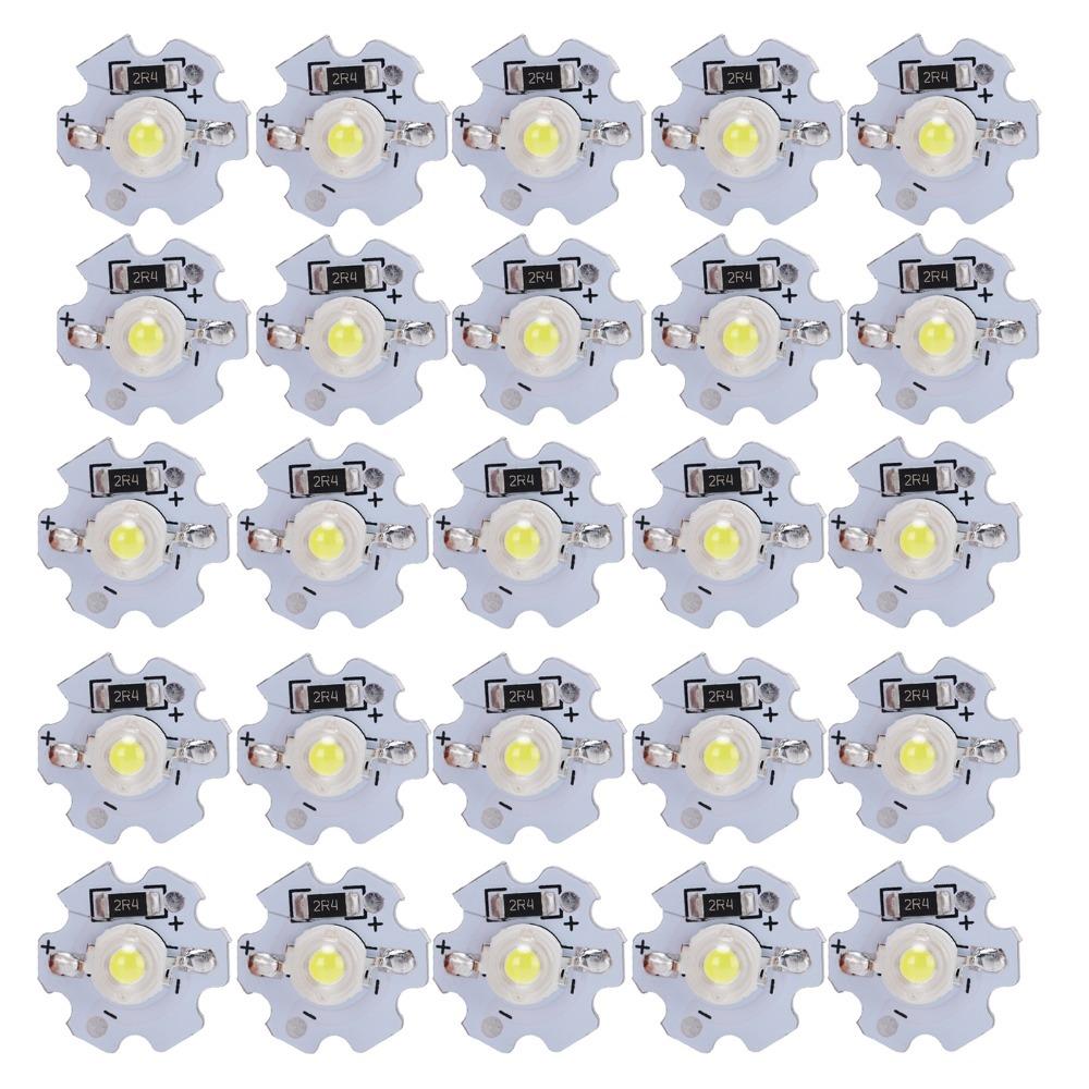 25pcs Replace 3W LED Lamp Beads 5V Aluminum High Power LED Light Source Chip Floodlight Bulb