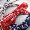 Boho Floral Print Headbands Bow Wide Brimmed Head Hoop For Women Vintage Elegant Headwear Cross Knot Hair Hoop For Vocation