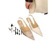 French evening high-heeled retro pointed single shoes women's shoes 2025 popular summer new Chinese-style beautiful bag head sandals