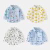Boys Casual Long Sleeve Cartoon Dinosaur Print Kids Shirt