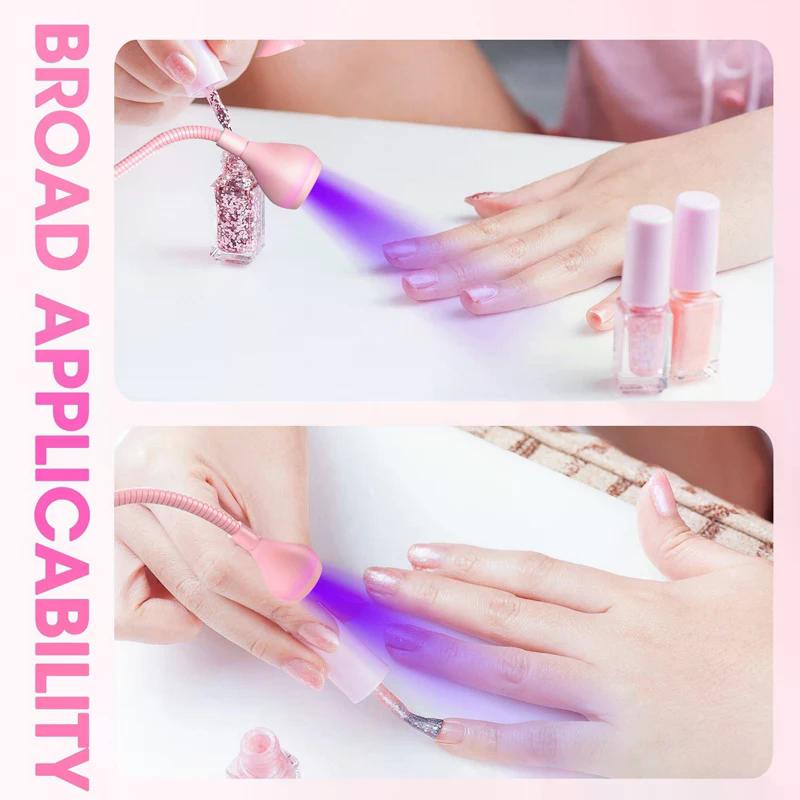 Nail LED UV Lamp For Drying Gel Nails Polish Clip-On Flexible Desk Mini Portable USB Nail Lamp UV Light Dryer For Manicure Salon