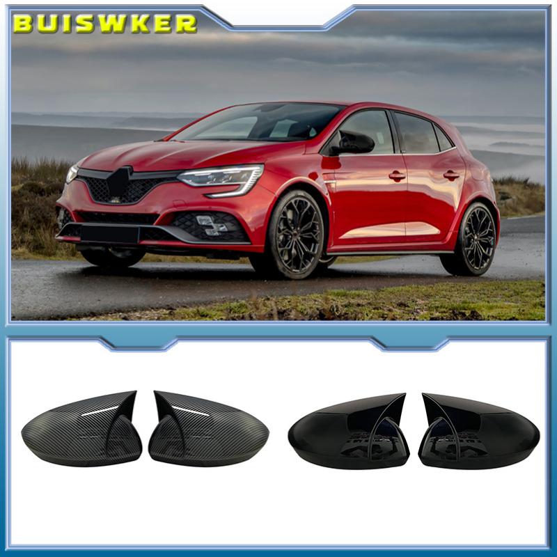 

Зеркальный чехол в стиле летучей мыши для Renault Megane 4 2016, чехол для зеркала заднего вида, 2 предмета, глянцевый черный автомобильный щиток